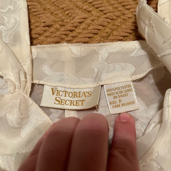 Victoria’s Secret Vintage 80s Gold Label Baby Doll Chemise Slip Mini Dress Cream - Picture 4 of 5